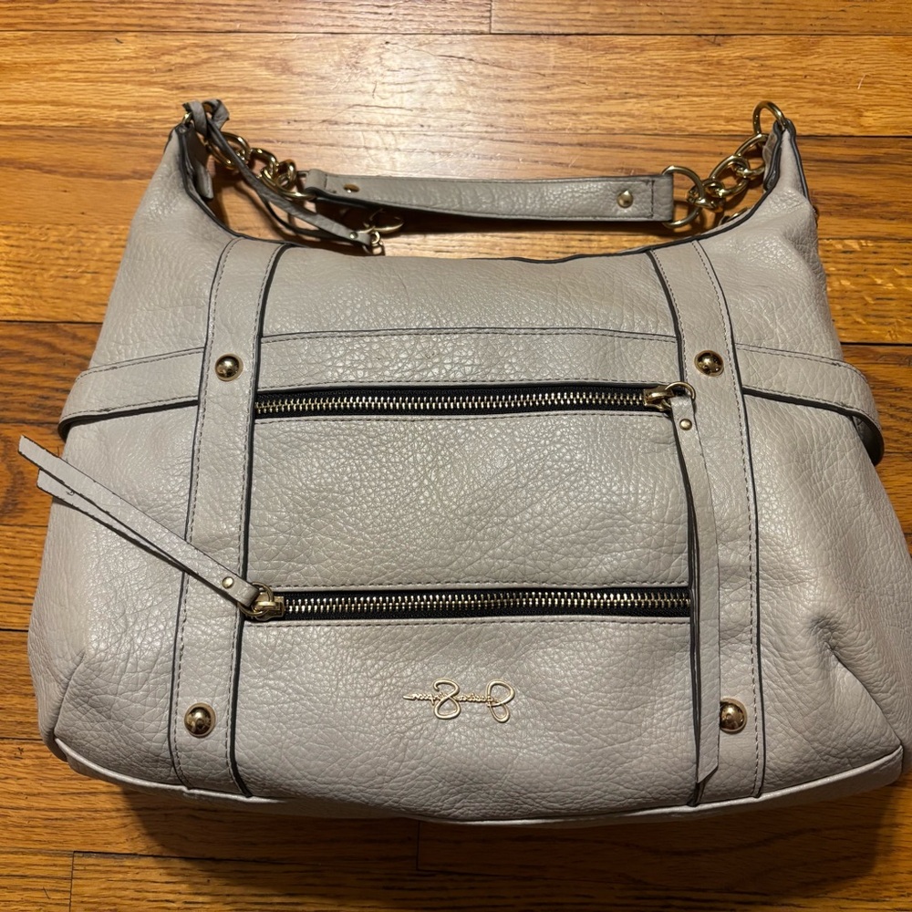 Jessica Simpson Cream Hobo Bag with Gold Accents - Picture 2 of 16